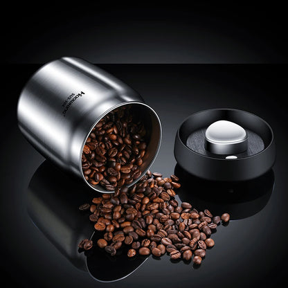 Vacuum sealed tank Coffee bean storage tank Household 304 stainless steel food storage Jars moisture-proof sealed container - ZOOMNSTORE