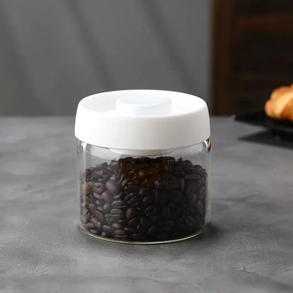 Vacuum Sealed Coffee Jar - Airtight Glass Container For Coffee Bean Storage - ZOOMNSTORE