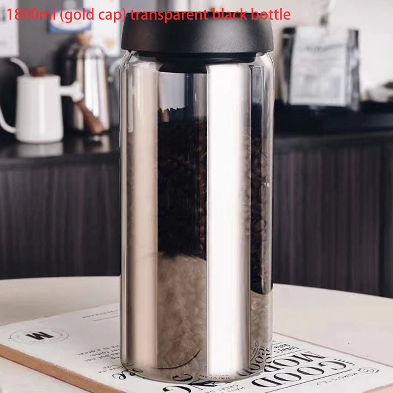 Vacuum Sealed Coffee Jar - Airtight Glass Container For Coffee Bean Storage - ZOOMNSTORE