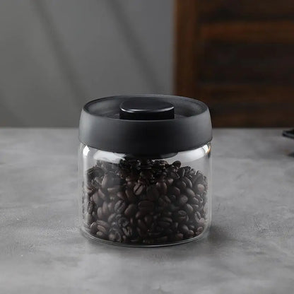 Vacuum Sealed Coffee Jar - Airtight Glass Container For Coffee Bean Storage - ZOOMNSTORE