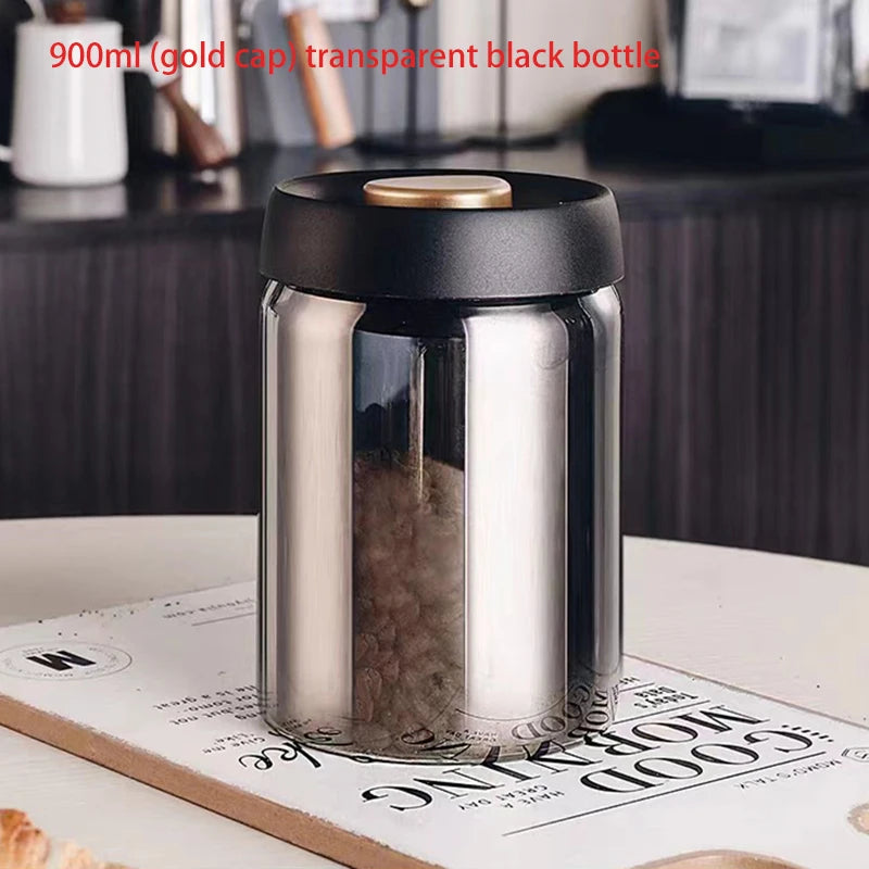 Vacuum Sealed Coffee Jar - Airtight Glass Container For Coffee Bean Storage - ZOOMNSTORE
