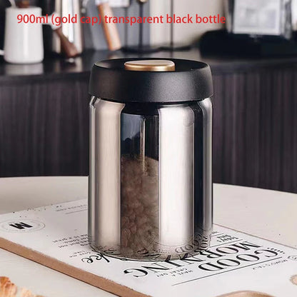 Vacuum Sealed Coffee Jar - Airtight Glass Container For Coffee Bean Storage - ZOOMNSTORE