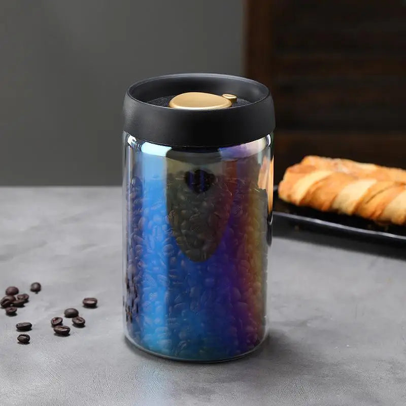 Vacuum Sealed Coffee Jar - Airtight Glass Container For Coffee Bean Storage - ZOOMNSTORE