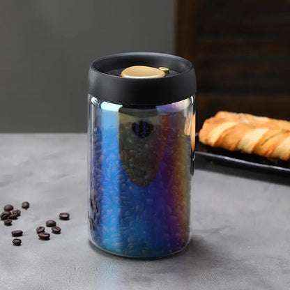 Vacuum Sealed Coffee Jar - Airtight Glass Container For Coffee Bean Storage - ZOOMNSTORE