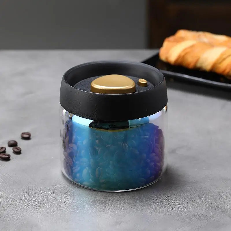 Vacuum Sealed Coffee Jar - Airtight Glass Container For Coffee Bean Storage - ZOOMNSTORE