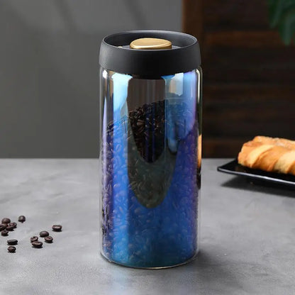 Vacuum Sealed Coffee Jar - Airtight Glass Container For Coffee Bean Storage - ZOOMNSTORE