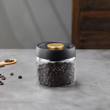 Vacuum Sealed Coffee Jar - Airtight Glass Container For Coffee Bean Storage - ZOOMNSTORE