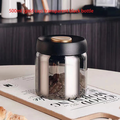 Vacuum Sealed Coffee Jar - Airtight Glass Container For Coffee Bean Storage - ZOOMNSTORE