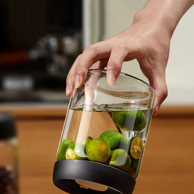 Coffee beans vacuum sealed jar transparent glass food storage jar household moisture-proof airtight container Coffee Storage - ZOOMNSTORE