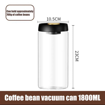 Coffee beans vacuum sealed jar transparent glass food storage jar household moisture-proof airtight container Coffee Storage - ZOOMNSTORE