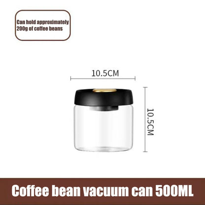 Coffee beans vacuum sealed jar transparent glass food storage jar household moisture-proof airtight container Coffee Storage - ZOOMNSTORE