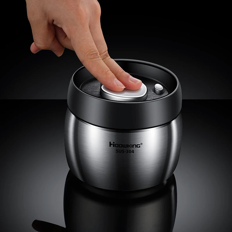 Vacuum sealed tank Coffee bean storage tank Household 304 stainless steel food storage Jars moisture-proof sealed container - ZOOMNSTORE