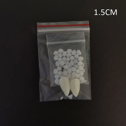 Vampire Fangs Dentures - Halloween Costume Props with Adhesive - ZOOMNSTORE