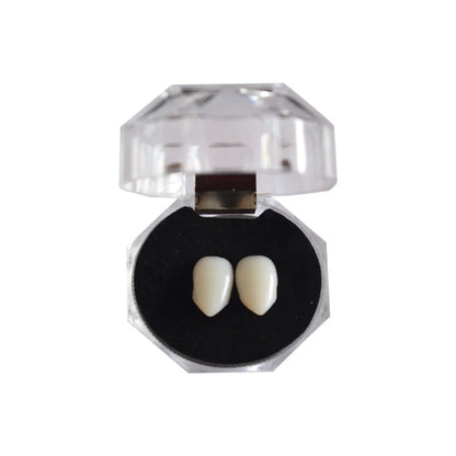 Vampire Fangs Dentures - Halloween Costume Props with Adhesive - ZOOMNSTORE