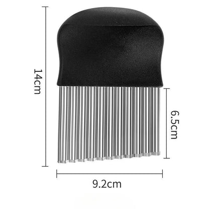 Vegetable Cutter Stainless Steel Potato Chip Slicer - Crinkle Cut Knife Tool - ZOOMNSTORE