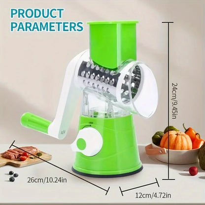 Vegetable Fruit Slicer - Efficient Stainless Steel Kitchen Cutter | Benchtop Drum Grater - ZOOMNSTORE