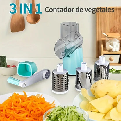Vegetable Fruit Slicer - Efficient Stainless Steel Kitchen Cutter | Benchtop Drum Grater - ZOOMNSTORE