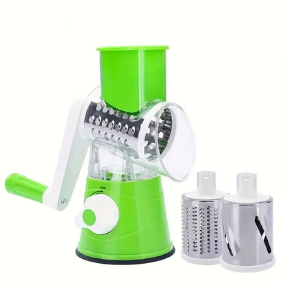 Vegetable Fruit Slicer - Efficient Stainless Steel Kitchen Cutter | Benchtop Drum Grater - ZOOMNSTORE
