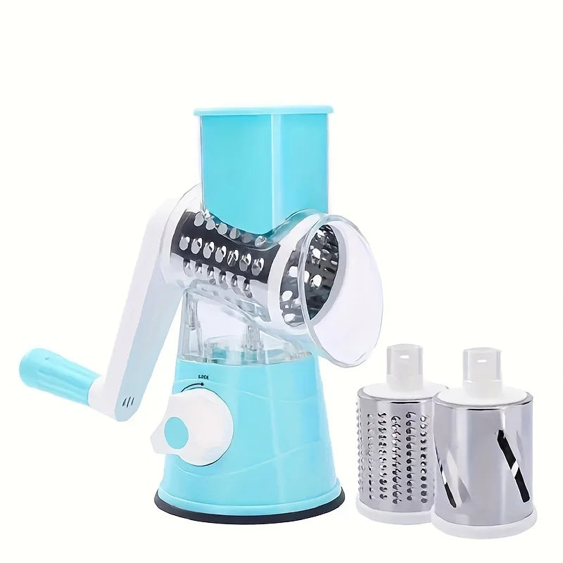 Vegetable Fruit Slicer - Efficient Stainless Steel Kitchen Cutter | Benchtop Drum Grater - ZOOMNSTORE