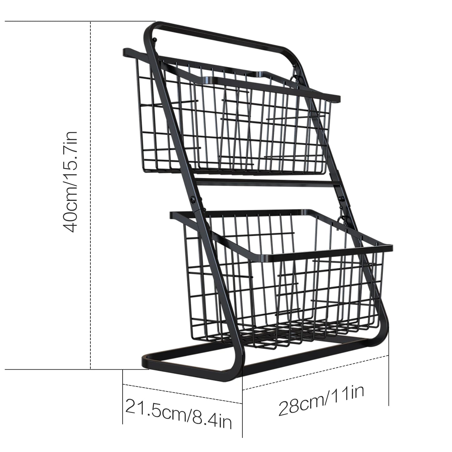 Black Multi-Layer Vegetable Storage Rack - Floor to Ceiling Fruit Basket - ZOOMNSTORE