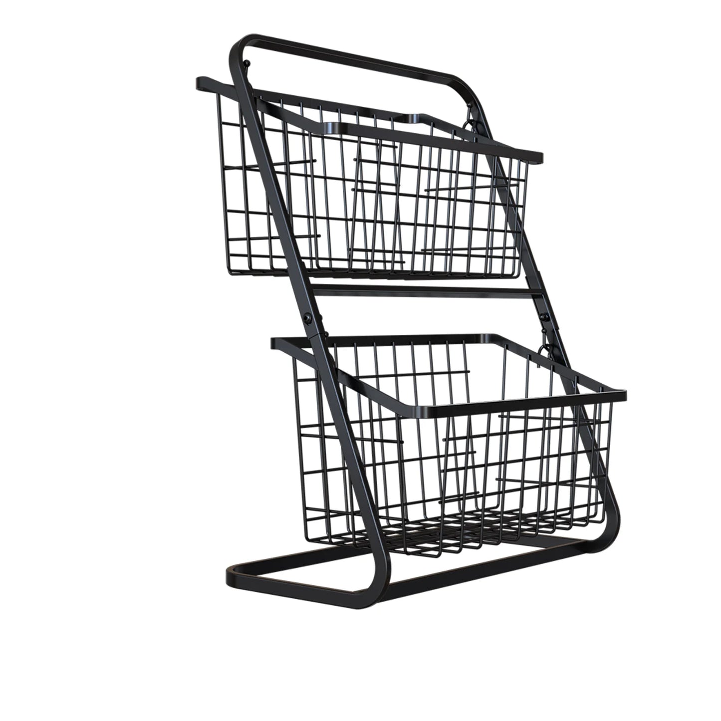 Black Multi-Layer Vegetable Storage Rack - Floor to Ceiling Fruit Basket - ZOOMNSTORE