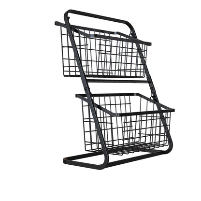 Black Multi-Layer Vegetable Storage Rack - Floor to Ceiling Fruit Basket - ZOOMNSTORE