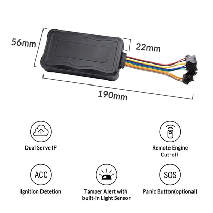 Vehicle GPS Tracker - Mini GSM Car & Motorcycle GPS Device with SOS Alert, Relay & App - ZOOMNSTORE