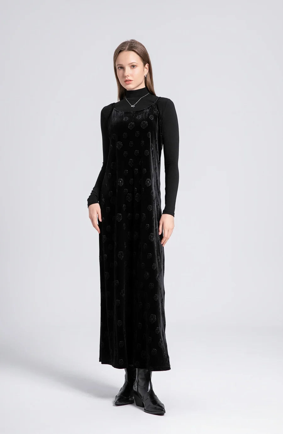 Velvet Womens Dress Set - Adjustable Strap Dress Basic Tops  Cardigan - ZOOMNSTORE