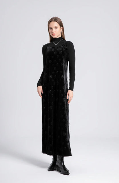 Velvet Womens Dress Set - Adjustable Strap Dress Basic Tops  Cardigan - ZOOMNSTORE