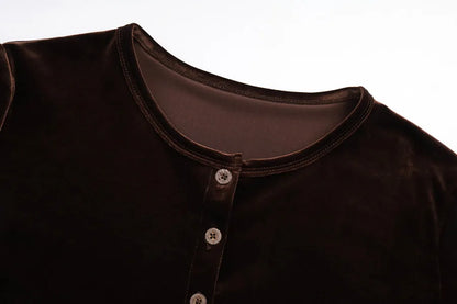 Velvet Womens Dress Set - Adjustable Strap Dress Basic Tops  Cardigan - ZOOMNSTORE