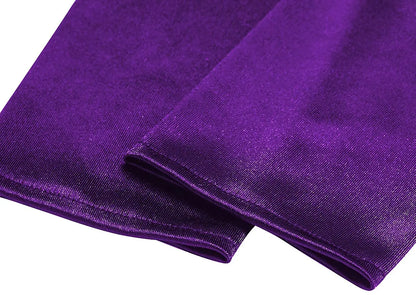 Short Opera Velvet Gloves for Women Flapper Stretchy Wrist Length Banquet Gloves Tea Party Halloween Costume Gloves - ZOOMNSTORE