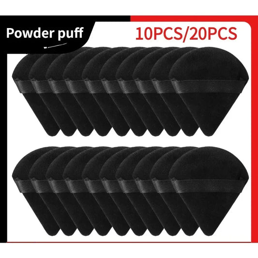 Velvet Powder Puff Triangle Makeup Sponge Set - Washable Cosmetic Puff Tool 10/20Pcs - ZOOMNSTORE