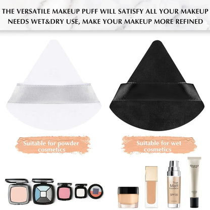 Velvet Powder Puff Triangle Makeup Sponge Set - Washable Cosmetic Puff Tool 10/20Pcs - ZOOMNSTORE
