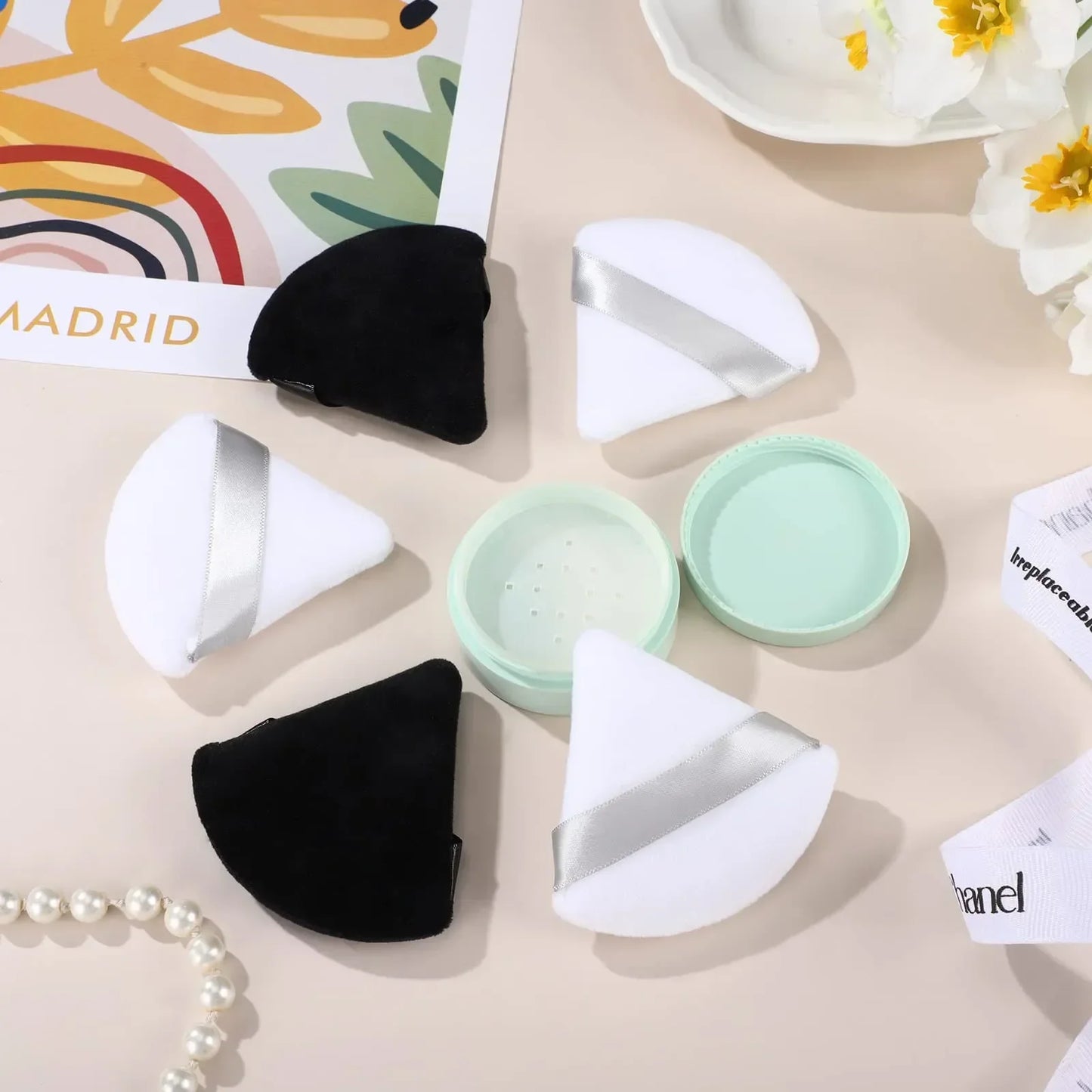 Velvet Powder Puff Triangle Makeup Sponge Set - Washable Cosmetic Puff Tool 10/20Pcs - ZOOMNSTORE