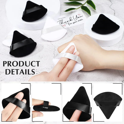 Velvet Powder Puff Triangle Makeup Sponge Set - Washable Cosmetic Puff Tool 10/20Pcs - ZOOMNSTORE