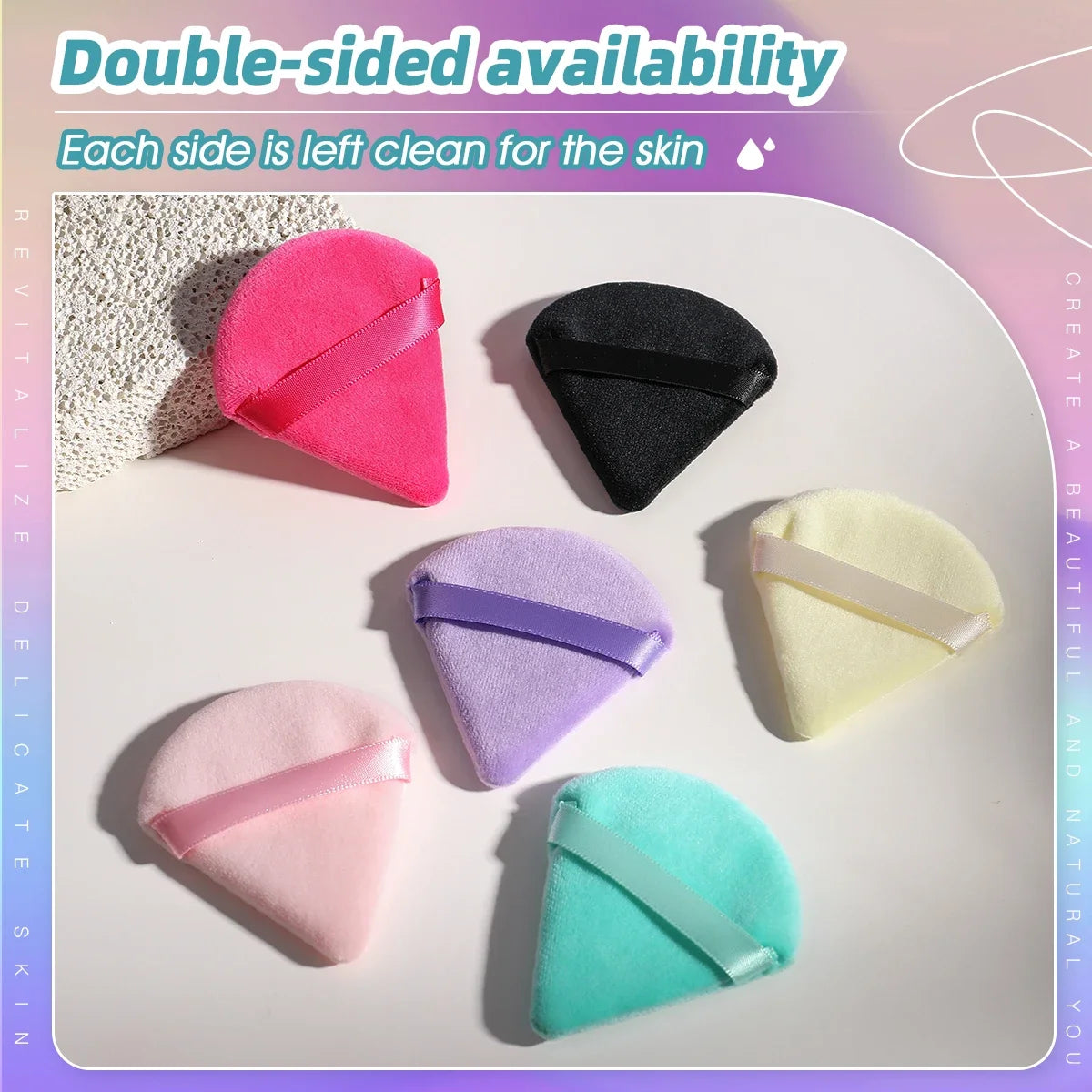 Velvet Powder Puff Triangle Makeup Sponge Set - Washable Cosmetic Puff Tool 10/20Pcs - ZOOMNSTORE