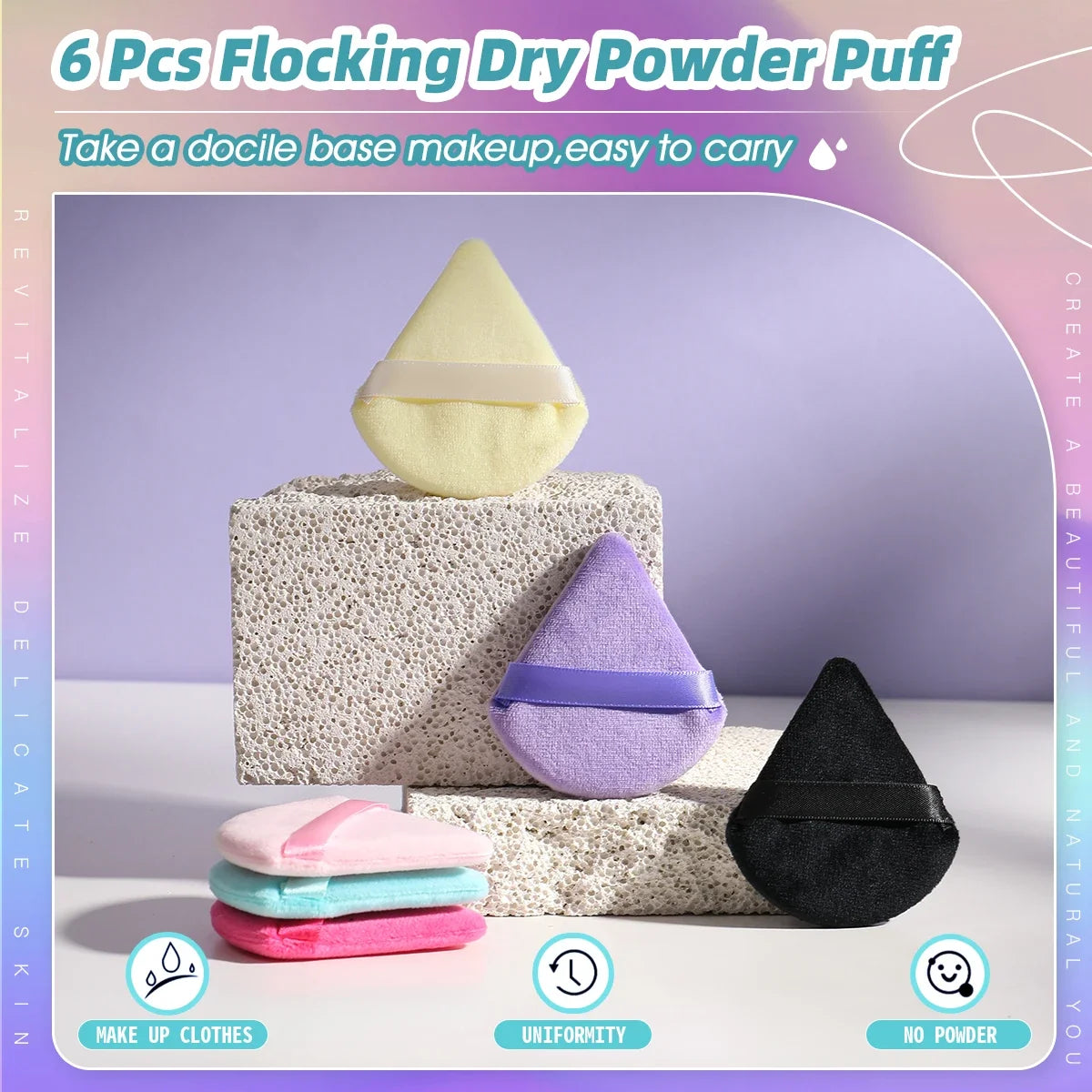 Velvet Powder Puff Triangle Makeup Sponge Set - Washable Cosmetic Puff Tool 10/20Pcs - ZOOMNSTORE