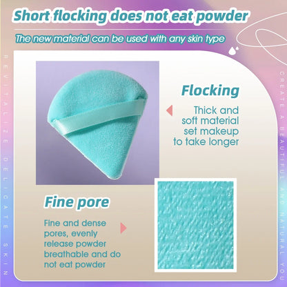 Velvet Powder Puff Triangle Makeup Sponge Set - Washable Cosmetic Puff Tool 10/20Pcs - ZOOMNSTORE