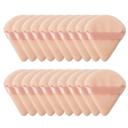 Velvet Powder Puff Triangle Makeup Sponge Set - Washable Cosmetic Puff Tool 10/20Pcs - ZOOMNSTORE