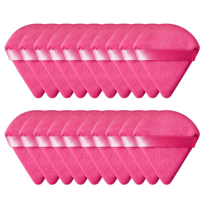 Velvet Powder Puff Triangle Makeup Sponge Set - Washable Cosmetic Puff Tool 10/20Pcs - ZOOMNSTORE