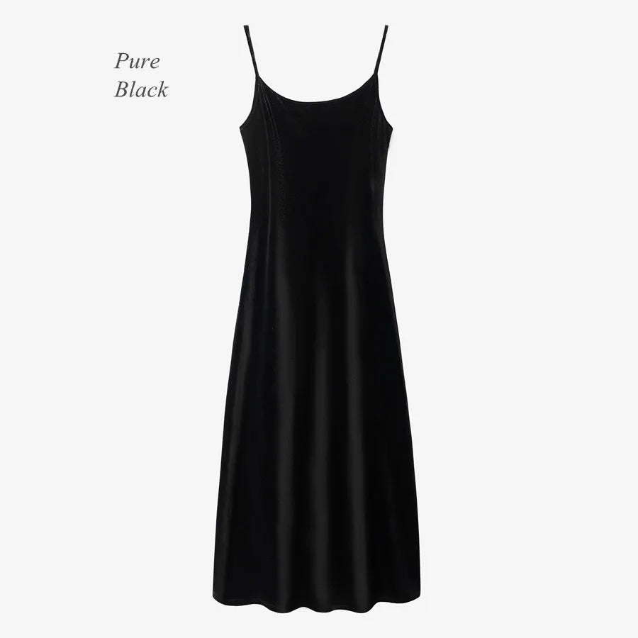 Velvet Womens Dress Set - Adjustable Strap Dress Basic Tops  Cardigan - ZOOMNSTORE