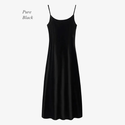 Velvet Womens Dress Set - Adjustable Strap Dress Basic Tops  Cardigan - ZOOMNSTORE