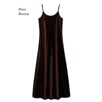Velvet Womens Dress Set - Adjustable Strap Dress Basic Tops  Cardigan - ZOOMNSTORE