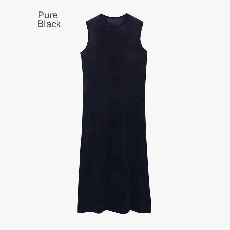 Velvet Womens Dress Set - Adjustable Strap Dress Basic Tops  Cardigan - ZOOMNSTORE