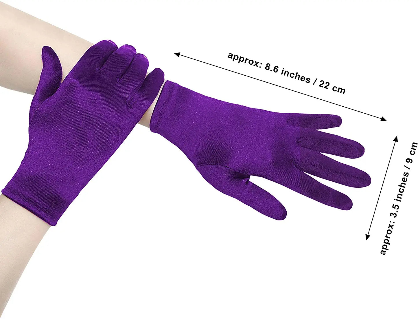 Short Opera Velvet Gloves for Women Flapper Stretchy Wrist Length Banquet Gloves Tea Party Halloween Costume Gloves - ZOOMNSTORE