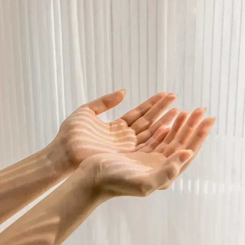 Striped Vertical Privacy Sheer Tulle for Windows Transparent Chiffon White Tulle Blinds Style Curtains for Living Room Bedroom - ZOOMNSTORE