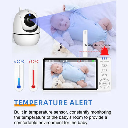 5 Inch Video Baby Monitor With Camera PTZ Zoom Babyphone Cam Security Protection Surveillance Cameras Temperature Sensor Lullaby - ZOOMNSTORE