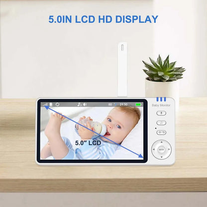 5 Inch Video Baby Monitor With Camera PTZ Zoom Babyphone Cam Security Protection Surveillance Cameras Temperature Sensor Lullaby - ZOOMNSTORE