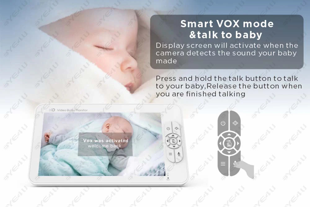 5 Inch Video Baby Monitor With Camera PTZ Zoom Babyphone Cam Security Protection Surveillance Cameras Temperature Sensor Lullaby - ZOOMNSTORE