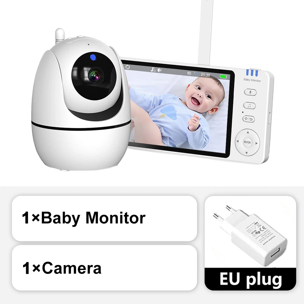 5 Inch Video Baby Monitor With Camera PTZ Zoom Babyphone Cam Security Protection Surveillance Cameras Temperature Sensor Lullaby - ZOOMNSTORE